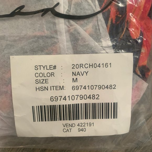 NWT DG2 BY DIANE GILMAN FAUX WRAP RUFFLE PRINTED SKIRT NAVY MEDIUM - Picture 6 of 10